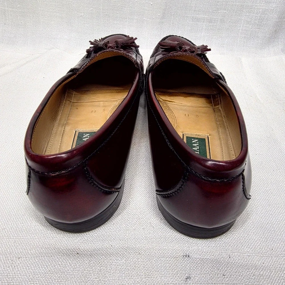 Cole Haan Tassel Loafers Mens 11 B Burgundy Leather Dress Shoes Business‎ Casual